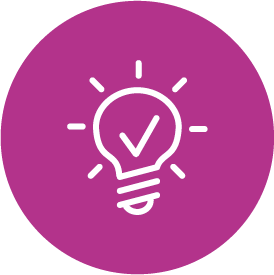 purple graphic with lightbulb