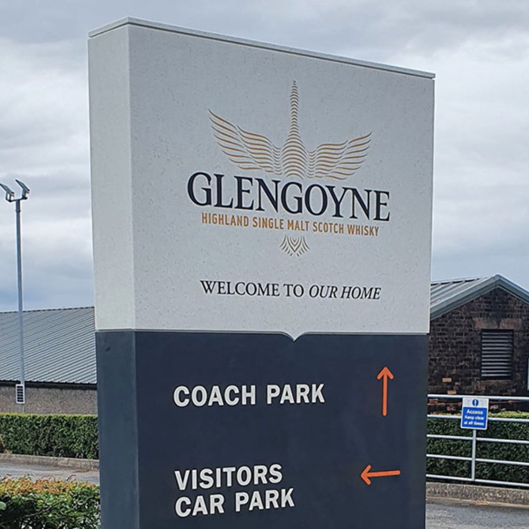External carpark signage located outside of Glengoyne Distillery