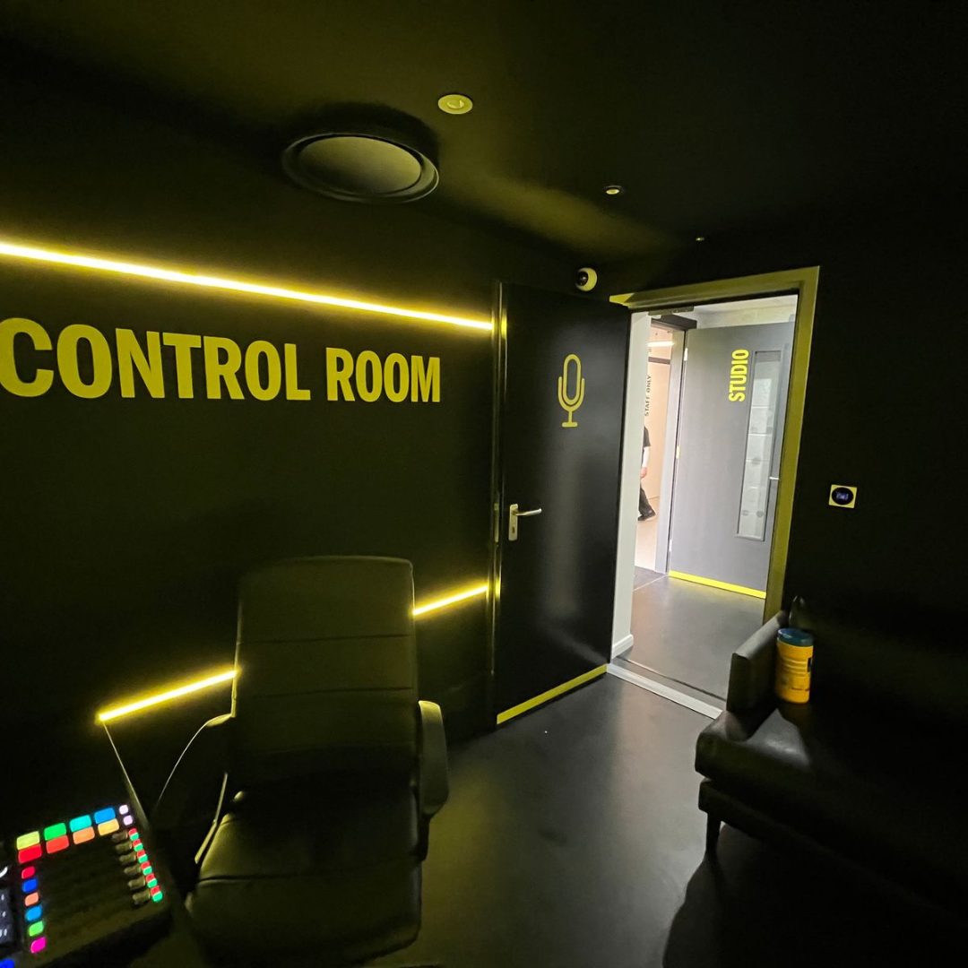 Podcast studio inside of #MerkyFC HQ